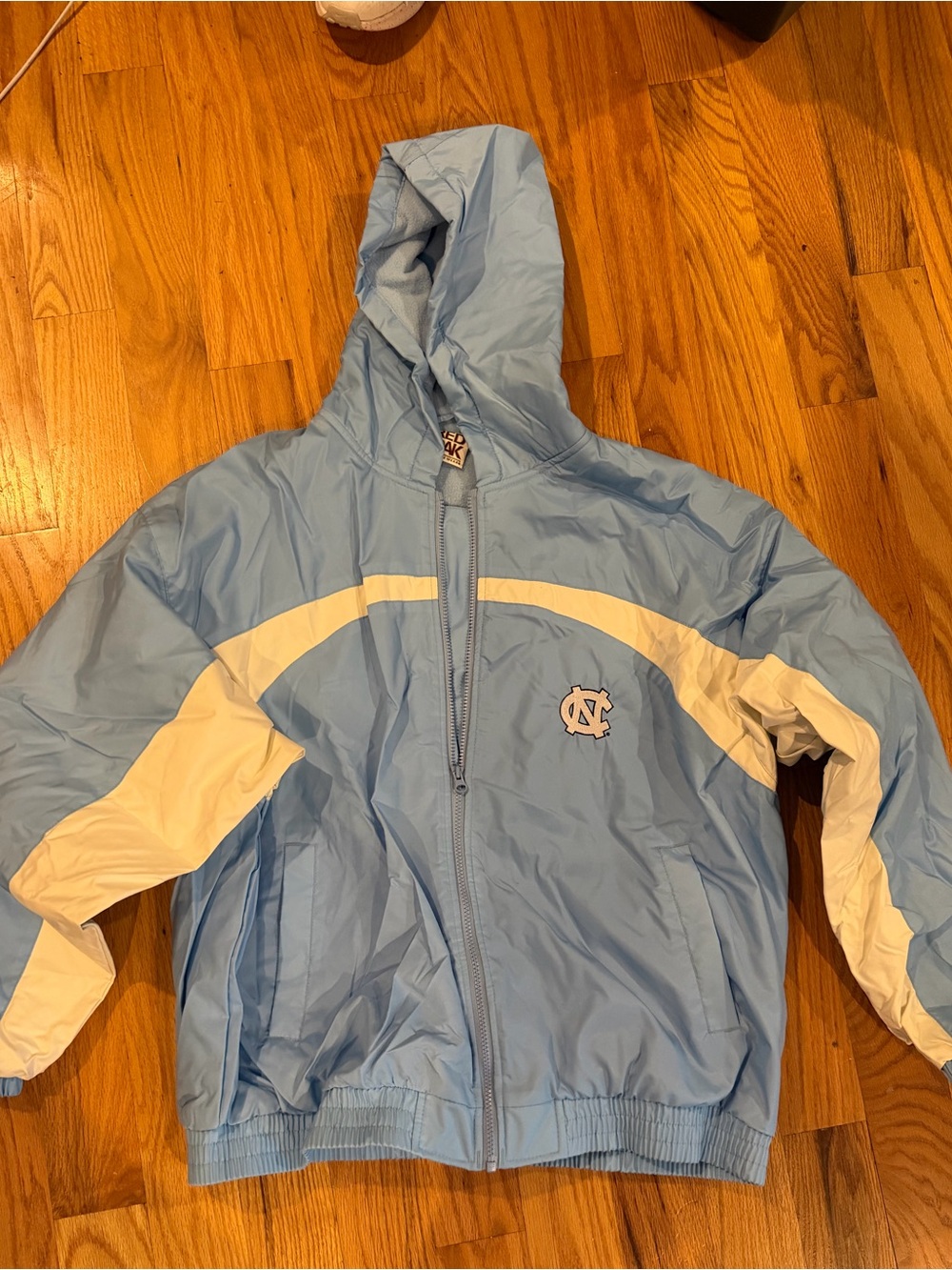 North Carolina Light Blue & White Hooded Windbreaker Jacket
